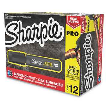 Sharpie® Pro Permanent Marker, Broad Chisel Tip, Black, Dozen freeshipping - TVN Wholesale